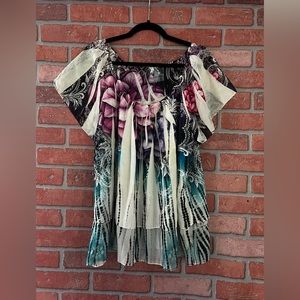 Boho All-Over Print Blouse